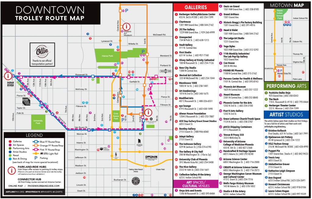 First Friday map - Artlink