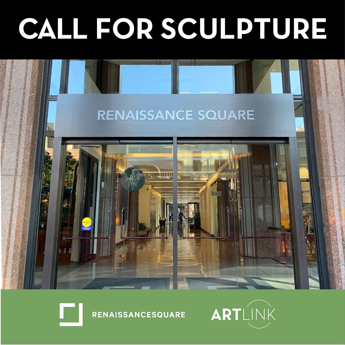 Attention Sculpture Artists - 
DEADLINE APPROACHING for the Renaissance Square call for sculptors. 

December 1, 2022, by 5:00 p.m. (local Arizona time).

This request invites sculptors to submit available works for purchase to Renaissance Square, located in downtown Phoenix.

This call for art is to identify an existing work of exterior sculpture for sale with a high degree of technical skill, personal vision, and a style of work that will enhance the modern look and feel of Renaissance Square. The sculpture will be prominently positioned at the corner entrance of Renaissance Square, on the northwest corner of Washington St. and Central Ave., adjacent to a future light rail station.

This opportunity is open to sculptors living and working in the state of Arizona with the ability to produce exemplary art.  Artists must be registered as an Artlink Articipant. Please find the registration form on www.artlinkphx.org and submit today! 

#artlinkphx #artistsaz #artcommunityphx