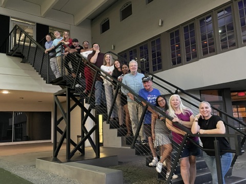 Artlink volunteers with Articipant Liaison, Leslie Criger