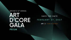 Art d'Core Gala save the sate graphic for 2027 in black and green
